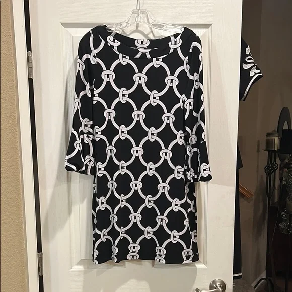 dress navy and white Navy & White Sailor Swing Dress - Large